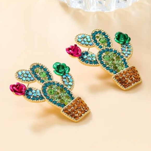 ✨Betsey Johnson Castelo Flowering Cactus Earrings - Picture 5 of 7
